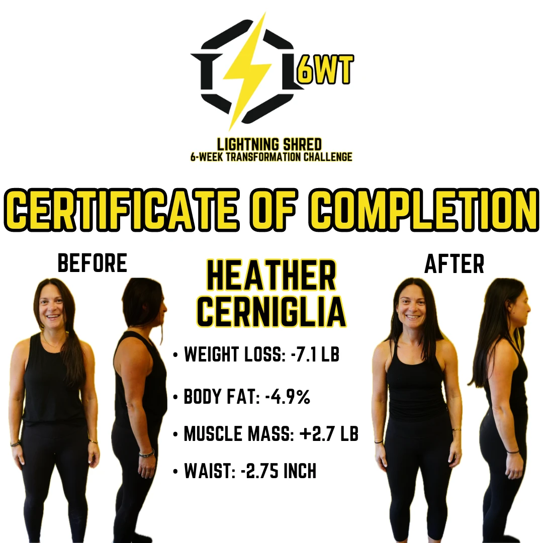 Heather Cerniglia’s original six-week completion certificate