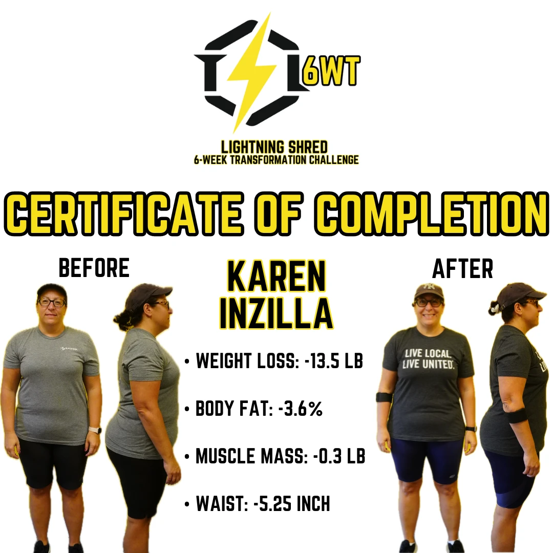 Karen Inzilla’s original six-week completion certificate